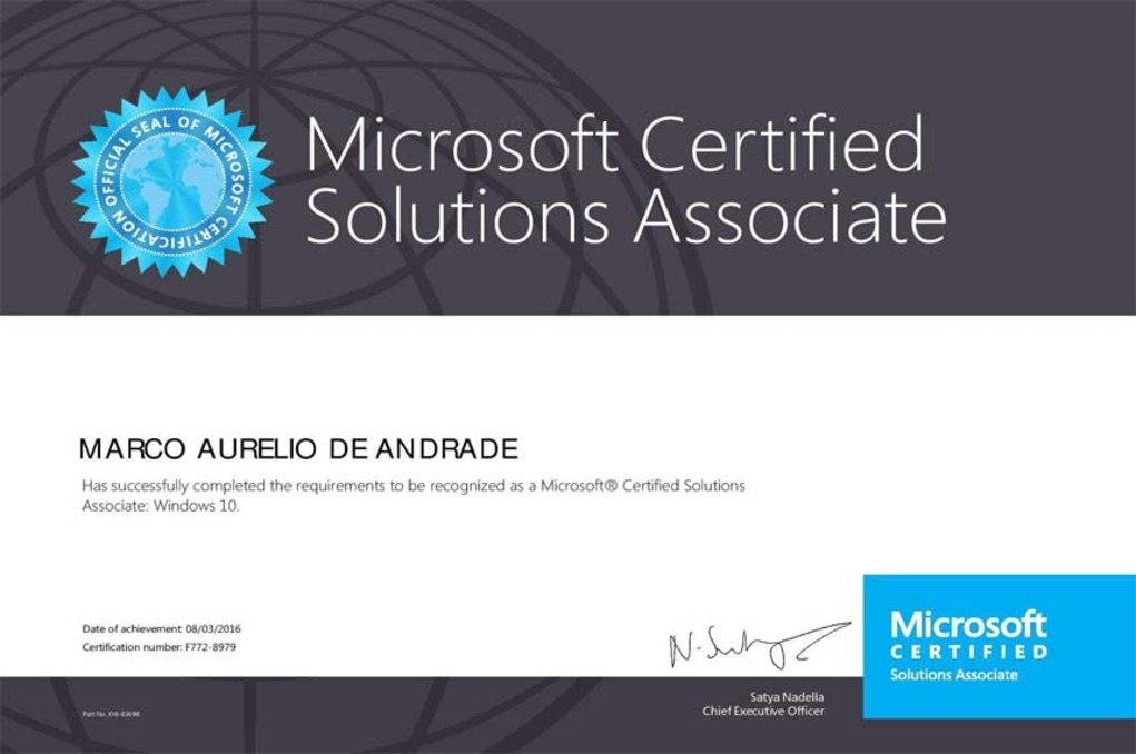 Certificação MCSA Windows 10 – Exame 70-697 e Exame 70-698!