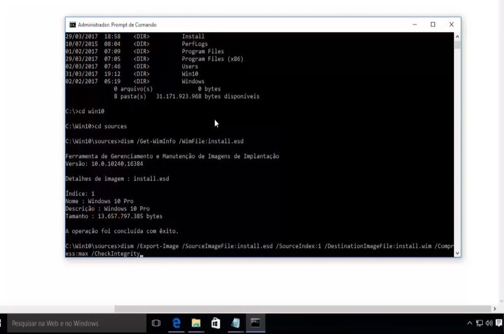 Como converter install.esd para install.wim e criar imagem ISO?