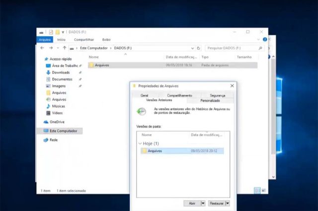 Como restaurar versões anteriores de pastas e arquivos no Windows 10? Versões Anteriores Windows 10